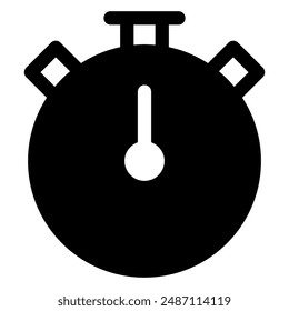 stopwatch glyph icon vector illustration isolated on white background