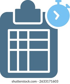 Stopwatch Glyph Two Colour Icon