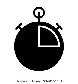 Stopwatch glyph vector icon isolated. Stopwatch stock vector icon for web, mobile app and ui design