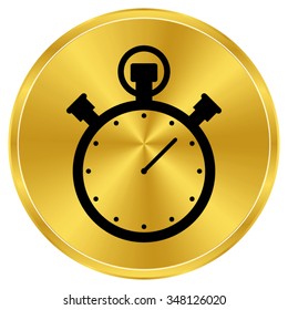 Stopwatch - gold vector icon