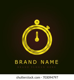Stopwatch golden metallic logo
