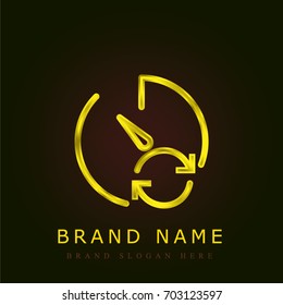 Stopwatch golden metallic logo