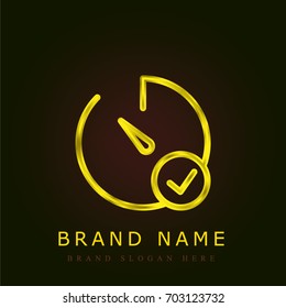 Stopwatch golden metallic logo