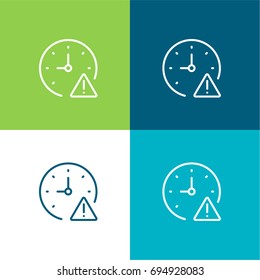 Stopwatch green and blue material color minimal icon or logo design