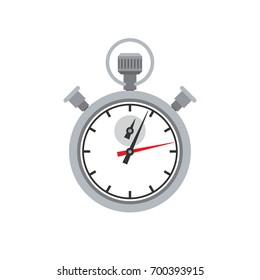  Stopwatch grey on white background, isolated. Vector, Illustration, Flat