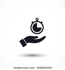 Stopwatch in hand icon