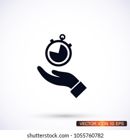 Stopwatch in hand icon