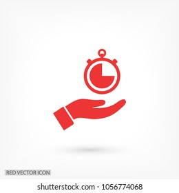 Stopwatch in hand icon
