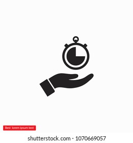 Stopwatch in hand icon