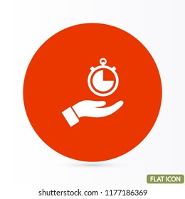 Stopwatch in hand icon