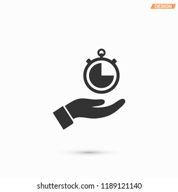 Stopwatch in hand icon