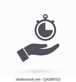 Stopwatch in hand icon