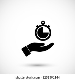 Stopwatch in hand icon