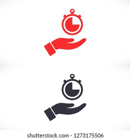 Stopwatch in hand icon