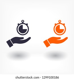 Stopwatch in hand icon
