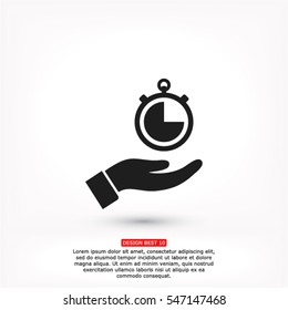 Stopwatch in hand icon