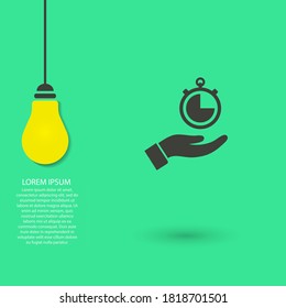 Stopwatch in hand icon , lorem ipsum Flat design