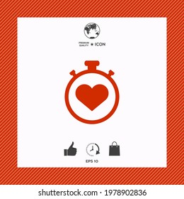 Stopwatch with heart symbol - icon. , elements for your design