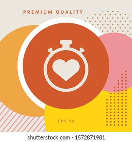 Stopwatch with heart symbol - icon. Heart Timer sign