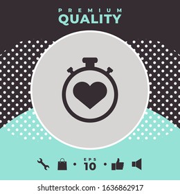 Stopwatch with heart symbol - icon. Heart Timer sign