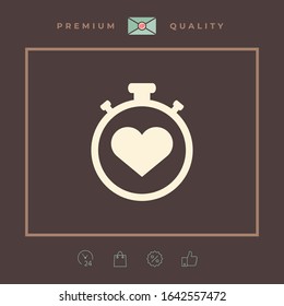 Stopwatch with heart symbol - icon. Heart Timer sign