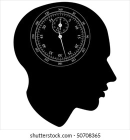 stopwatch of the human mind,  Isolated over background and groups, vector ILLUSTRATION