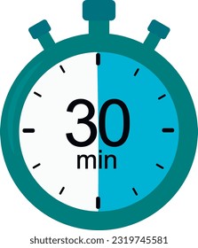 Stopwatch icon. 30 minutes. timer vector graphics