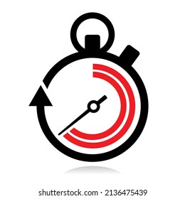 icono de cronómetro con flecha, ilustración vectorial