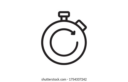 Stopwatch icon black color icon vector image