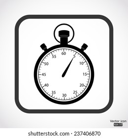 stopwatch icon - black vector illustration