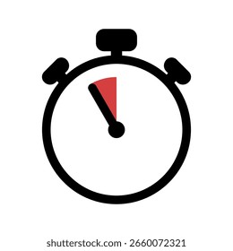 Stopwatch icon. Black vector illustration.