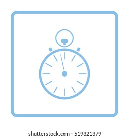 Stopwatch icon. Blue frame design. Vector illustration.