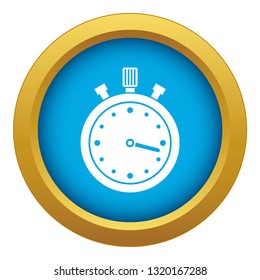 Stopwatch icon blue vector isolated on white background for any design