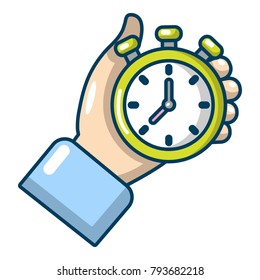 Stopwatch icon. Cartoon illustration of stopwatch vector icon for web