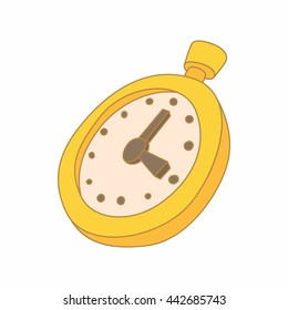 Stopwatch icon in cartoon style isolated on white background. Time and result symbol