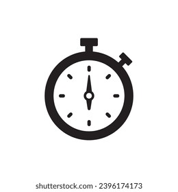 Stopwatch icon, chronometer measurement timekeeping symbol