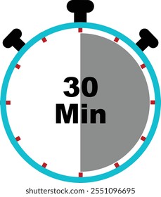 Stopwatch icon, clock icon, Countdown timer symbol, Sport clock, timer symbol, 30 Minutes Stopwatch, Thirty minutes timer