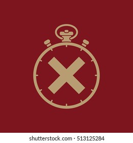 The stopwatch icon. Clock and watch, timer, countdown, stopwatch symbol. UI. Web. Logo. Sign. Flat design. App. Stock vector