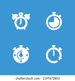 Stopwatch icon. collection of 4 stopwatch filled icons such as . editable stopwatch icons for web and mobile.