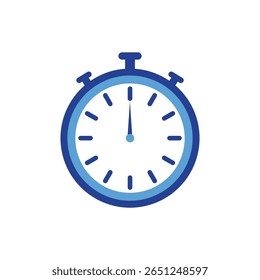 Ícone de cronômetro cor azul. cronômetro de cronômetro. Cronômetro, sinal de temporizador. Ícone de cronômetro isolado em fundo branco. contagem regressiva rápida 