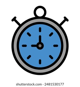 Stopwatch icon color or logo illustration outline black style