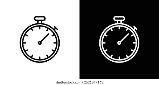 Stopwatch icon concept stroke on white background