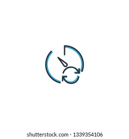 Stopwatch icon design. Interaction icon line vector illustration design