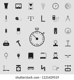 stopwatch icon. Detailed set of Measuring Elements icons. Premium quality graphic design sign. One of the collection icons for websites, web design, mobile app on colored background