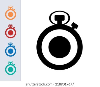 icono de cronómetro en una ilustración vectorial de estilo diferente. se pueden utilizar dos iconos vectores de cronómetro de color y negro diseñados en estilo relleno, contorno, línea y trazo para web, móvil, interfaz de usuario.
