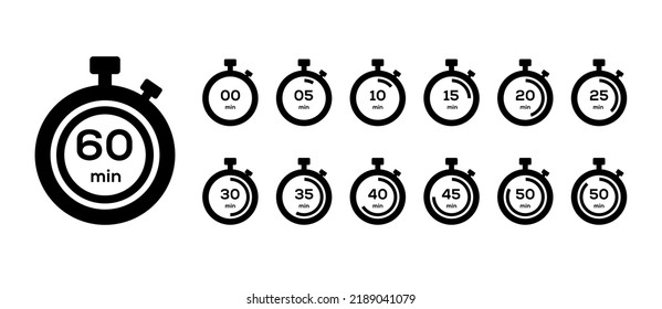 stopwatch icon in different style vector illustration. two colored and black stopwatch vector icons designed in filled, outline, line and stroke style can be used for web, mobile, ui
