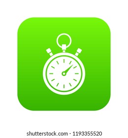 Stopwatch icon digital green for any design isolated on white vector illustration