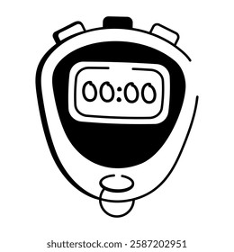 Stopwatch icon in doodle style 

