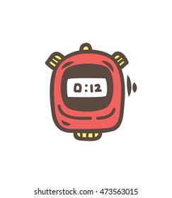 stopwatch icon in doodle style
