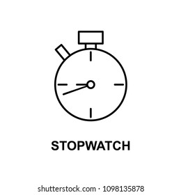 stopwatch icon. Element of measuring instruments icon with name for mobile concept and web apps. Thin line stopwatch icon can be used for web and mobile. Premium icon